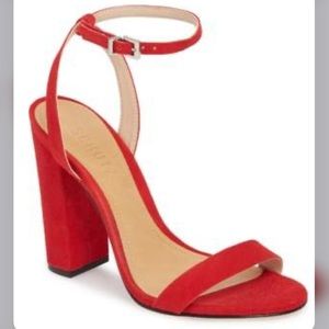 Schutz Ayda Club Red Block Heel sz 8